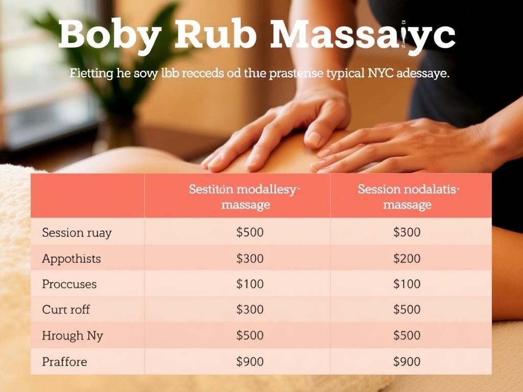 body rub massage nyc. Quick comparison: common modalities, session length, and typical NYC price